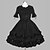 cheap Historical &amp; Vintage Costumes-Princess One Piece Gothic Lolita Ruffle Dress Dress Prom Dress Women&#039;s Girls&#039; Vintage Style Japanese Cosplay Costumes Plus Size Customized Black Ball Gown Lace Vintage Cap Sleeve Short Sleeve Knee