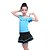 tanie Stroje do tańca latynoskiego-Taniec latynoamerykański Outfits Dla dzieci Wydajność Bawełna Mléčné vlákno Fałdki Marszczenia Z krótkim rękawem Naturalny Spódnice Top