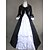 cheap Historical &amp; Vintage Costumes-Gothic Victorian Medieval 18th Century Dress Party Costume Masquerade Women&#039;s Cotton Costume Black Vintage Cosplay Long Sleeve Floor Length Ball Gown