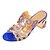 cheap Women&#039;s Sandals-Women&#039;s Crystal Sandals Glitter / PU(Polyurethane) Summer Slingback Sandals Walking Shoes Chunky Heel Pointed Toe / Open Toe Sparkling Glitter Black / Dark Blue / Royal Blue / EU39