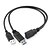 cheap USB Cables-Black USB 3.0 Female to Dual USB Male Extra Power Data Y Extension Cable for 2.5&quot; Mobile Hard Disk