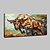 abordables Peintures animaux-Peinture à l&#039;huile Hang-peint Peint à la main - Animaux Moderne Style européen Inclure cadre intérieur / Toile tendue
