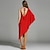 cheap Latin Dancewear-Latin Dance Dresses Women&#039;s Training Viscose Ruffles Sleeveless Natural Dress