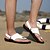 halpa Miesten sandaalit-Miesten Sandaalit Comfort-kengät Slingback sandaalit Urheilullinen Kausaliteetti ulko- Nahka Nappanahka Valkoinen Musta Syksy Kesä