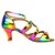 abordables Zapatos de baile latino-Mujer Zapatos de Baile Latino Sandalia Tacones Alto Hebilla Tacón Personalizado Arco Iris Hebilla Zapatos brillantes / Profesional