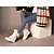 halpa Naisten saappaat-Naiset Kengät PU Kevät Talvi Comfort Bootsit Käyttötarkoitus Kausaliteetti Valkoinen Musta