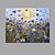 levne Květinové či botanické obrazy-Hang-malované olejomalba Ručně malované - Květinový / Botanický motiv Abstraktní / Módní a moderní Plátno