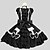 halpa Lolita-mekot-Classic Lolita Rokokoo loma mekko Mekot Naisten Tyttöjen Japani Cosplay Puvut Musta Yhtenäinen väri Lyhythihainen Polvipituinen / Klassinen ja Perinteinen Lolita