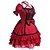 cheap Lolita Dresses-Princess Gothic Lolita Vacation Dress Dress Women&#039;s Girls&#039; Cotton Japanese Cosplay Costumes Plus Size Customized Red Ball Gown Patchwork Puff Balloon Sleeve Short Sleeve Mini