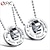 cheap Necklaces-Couple&#039;s AAA Cubic Zirconia Pendant Necklace Unique Design Dangling Fashion Euramerican Zircon Titanium Steel Silver Necklace Jewelry For Christmas Gifts Wedding Party Special Occasion Halloween