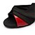 baratos Sapatos de Dança Latina-Mulheres Sapatos de Dança Latina Sandália Salto Personalizado Seda Preto / Vermelho / Interior / Couro