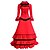 cheap Historical &amp; Vintage Costumes-Victorian Medieval 18th Century Vacation Dress Dress Party Costume Masquerade Prom Dress Women&#039;s Cotton Costume Red Vintage Cosplay Long Sleeve Long Length