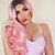 Χαμηλού Κόστους Συνθετικές Trendy Περούκες-Συνθετικές Περούκες Κυματιστό / Κυματομορφή Σώματος Kardashian Στυλ Χωρίς κάλυμμα Περούκα Ροζ Ροζ Συνθετικά μαλλιά Γυναικεία Μαλλιά με ανταύγειες / Σκούρες ρίζες / Φυσική γραμμή των μαλλιών Ροζ