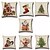 preiswerte Dekorative Wurfkissen-7 Stück Baumwolle / Leinen Kissenbezug, Neuheit Modisch Weihnachten Retro Traditionell-Klassisch Euro