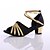cheap Latin Shoes-Women&#039;s Latin Silk Heel Performance Customized Heel Black/Gold Customizable