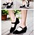 cheap Women&#039;s Heels-Women&#039;s Flats Embroided Shoes Chunky Heel Round Toe Buckle Fabric Comfort / Light Soles Walking Shoes Spring / Fall Black / Daily / Dress