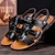 cheap Men&#039;s Sandals-Men&#039;s Sandals Comfort Shoes Outdoor Office &amp; Career Beach Walking Shoes Leather Black Brown Spring Summer / Round Toe / Rivet