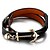 abordables Bijoux Religieux-Bracelets en cuir Homme Cuir Amis Rock Mode Hip-Hop Bijoux Movie initiale Bracelet Bijoux Dorée Argent Rond Forme de Cercle pour Regalos de Navidad Anniversaire Cadeau Sports