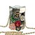 cheap Travel Bags-Women&#039;s Rhinestone / Petal / Satin Flower leatherette / PU(Polyurethane) Mobile Phone Bag Black / Gold / Silver / Embroidery