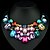 Недорогие Модные ожерелья-Жен. Кристалл Заявление ожерелья Ожерелье Bib faceter Массивный европейский Мода Позолота 18К Резина Стразы Темно-розовый Ожерелье Бижутерия Назначение / Искусственный бриллиант