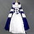 cheap Historical &amp; Vintage Costumes-Gothic Victorian Medieval 18th Century Dress Party Costume Masquerade Women&#039;s Lace Costume Blue White Vintage Cosplay Party Prom Long Sleeve Floor Length Ball Gown Plus Size Customized