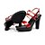 cheap Women&#039;s Sandals-Women&#039;s Shoes Microfiber Summer Comfort Sandals Chunky Heel Peep Toe Black / Red / Blue