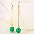 abordables Boucle d&#039;Oreille-Femme Jade Boucles d&#039;oreille goutte - Balle Original, Pendant, Rétro Or Pour Mariage Anniversaire Cadeau