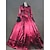 Χαμηλού Κόστους Ιστορικές &amp; Vintage Στολές-Ροκοκό Βικτοριανό 18ος αιώνας φόρεμα διακοπών Φορέματα Κοστούμι πάρτι Χορός μεταμφιεσμένων Γυναικεία Σατέν Στολές Φούξια Πεπαλαιωμένο Μεταμφίεση Πάρτι Χοροεσπερίδα Μακρυμάνικο Μακρύ / Προσαρμοσμένη
