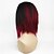 halpa Synteettiset trendikkäät peruukit-Synteettiset peruukit Suora Bob-leikkaus Synteettiset hiukset Keskijakaus Punainen / Musta Peruukki Naisten Lyhyt Suojuksettomat Musta / Punainen