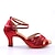 preiswerte Lateinamerikanische Schuhe-Damen Schuhe für den lateinamerikanischen Tanz Tanzschuhe Leistung Bühne Innen Funkelnde Schuhe Absätze Glitzer Farbaufsatz Schnalle Rot Blau