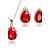 preiswerte Schmucksets-Damen Kubikzirkonia Schmuck-Set Zirkonia, vergoldet Tropfen Anhänger Stil, Modisch, Euramerican Einschließen Charme Brautschmuck Sets Rot Für Weihnachts Geschenke Hochzeit Party Besondere Anlässe