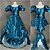 cheap Historical &amp; Vintage Costumes-Princess Marie Antoinette Gothic Victorian Medieval 18th Century Vacation Dress Dress Party Costume Masquerade Women&#039;s Satin Costume Dark Blue Vintage Cosplay Short Sleeve Floor Length Ball Gown Plus