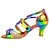 abordables Zapatos de baile latino-Mujer Zapatos de Baile Latino Sandalia Tacones Alto Hebilla Tacón Personalizado Arco Iris Hebilla Zapatos brillantes / Profesional