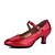 baratos Sapatos Para Dança de Salão &amp; Dança Moderna-Mulheres Sapatos de Dança Moderna Estampa Salto Salto Personalizado Personalizável Preto / Prata / Vermelho / Interior