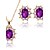 cheap Jewelry Sets-Women&#039;s AAA Cubic Zirconia Jewelry Set - Classic, Fashion, Euramerican Include Pendant Necklace Bridal Jewelry Sets Dark Blue / Purple / Green For Christmas Christmas Gifts Wedding Party Special