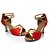 preiswerte Lateinamerikanische Schuhe-Damen Schuhe für den lateinamerikanischen Tanz Sandalen Maßgefertigter Absatz Satin Rot / Innen / Leder