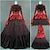 cheap Historical &amp; Vintage Costumes-Gothic Victorian Medieval 18th Century Vacation Dress Dress Party Costume Masquerade Prom Dress Women&#039;s Cotton Costume Red Vintage Cosplay Party Prom Long Sleeve Floor Length Plus Size Customized