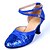 baratos Sapatos Para Dança de Salão &amp; Dança Moderna-Mulheres Sapatos de Dança Latina Gliter / Couro Ecológico Salto Presilha Salto Baixo Personalizável Sapatos de Dança Prata / Vermelho / Azul / Interior
