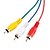 billige HDMI-kabler-5 Fod Hdmi Han Input Til 3 Rca Stik Video Lyd Av-Kabel Adapter Omformer Forbinder, Holdbar (Sort, 1.5M)