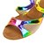 abordables Zapatos de baile latino-Mujer Zapatos de Baile Latino Sandalia Tacones Alto Hebilla Tacón Personalizado Arco Iris Hebilla Zapatos brillantes / Profesional