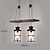 tanie Światła wysp-2 światła 55 cm Styl MIni Lampy widzące Drewno / Bambus Szkło Malowane wykończenia Retro 110-120V 220-240V