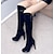 cheap Women&#039;s Boots-Women&#039;s Faux Suede Fall Winter Dress Stiletto Heel Black 3in-3 3/4in