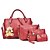 voordelige Tassensets-Dames Tassen PU zak Set Rits Zwart / Rood / Bruin / Bag Sets