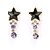 abordables Boucle d&#039;Oreille-Boucles d&#039;Oreille Femme Cristal dames Personnalisé Mode euroaméricains Bagues Tendance Bijoux Violet Fuchsia Bleu pour Mariage Soirée Anniversaire