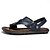 preiswerte Herrensandalen-Herren Sandalen Komfort Schuhe Slingback-Sandalen Alltag Alltag Strand Wanderschuhe PU Atmungsaktiv Schwarz Khaki Braun Slogan Frühling Sommer / Perlenstickerei