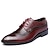 cheap Men&#039;s Oxfords-Men&#039;s Oxfords Dress Shoes Derby Shoes British Wedding Party &amp; Evening Office &amp; Career Walking Shoes Leather Non-slipping Wear Proof Black Red Brown Gradient Fall Spring