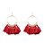 abordables Boucles d&#039;oreilles-Femme Boucle d&#039;Oreille Pendantes Boucle d&#039;oreille boucles d&#039;oreilles ventilateur Franges dames Personnalisé Franges Mode euroaméricains Des boucles d&#039;oreilles Bijoux Rose translucide / Arc-en-ciel