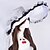 Χαμηλού Κόστους Lolita Φορέματα-Lolita Σύνολα Γυναικεία Βαμβάκι Κοστούμια Cosplay Λευκό Patchwork Μπαλούν Κοντομάνικο Μακρύ Μήκος / Καπέλο