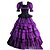 cheap Historical &amp; Vintage Costumes-Victorian 18th Century Vacation Dress Dress Party Costume Masquerade Women&#039;s Satin Costume Purple Vintage Cosplay Party Prom Short Sleeve Floor Length Plus Size Customized