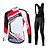 abordables Conjuntos de ropa para hombre-Fastcute Hombre / Mujer Manga Larga Maillot de Ciclismo con Mallas Bib - Blanco Bicicleta Sets de Prendas, Almohadilla 3D, Mantiene abrigado, Secado rápido Poliéster, Vellón, Silicona / Transpirable